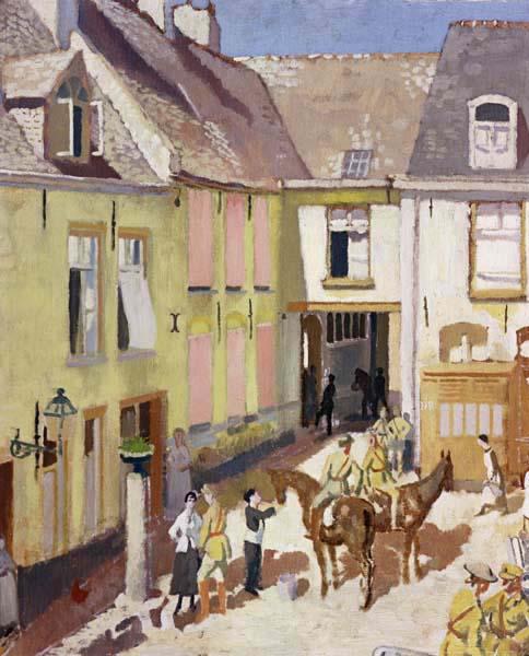 Sir William Orpen The Courtyard,Hotel Sauvage,Cassel,Nord oil painting image